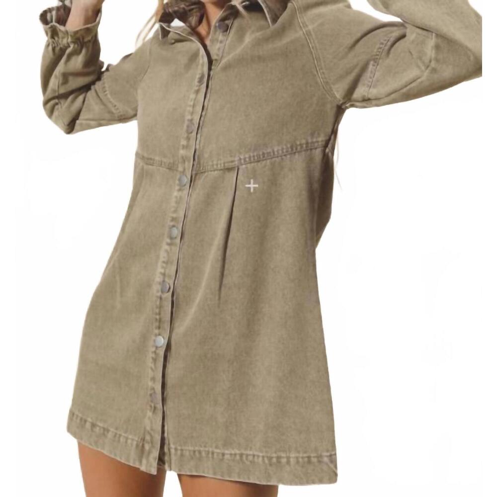NEW SO ME denim shirt dress in brown